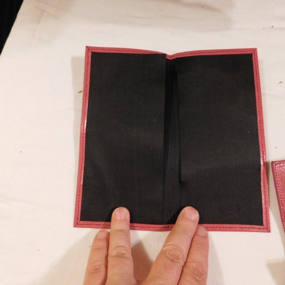 PINK multipocket WALLET 100%Leather Edward Harvey Vintage - Picture 6 of 10